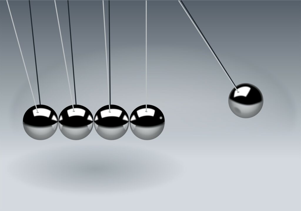 newton cradle inertia casstastrophe